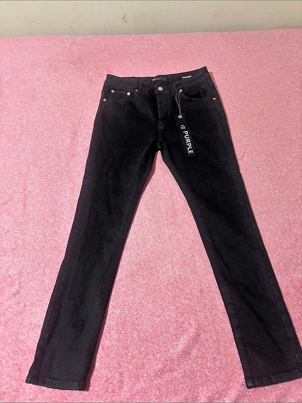PURPLE Skinny Jeans Black Waist 32 NWT